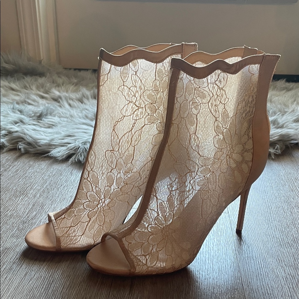 Lulu's Nude Lace Stiletto Heels